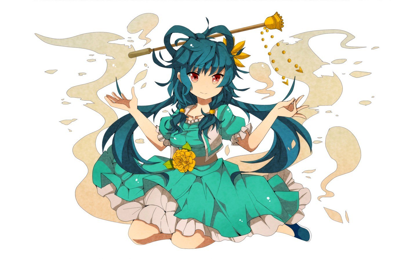 anime girl with broom