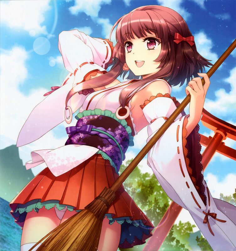 Anime girl with broom