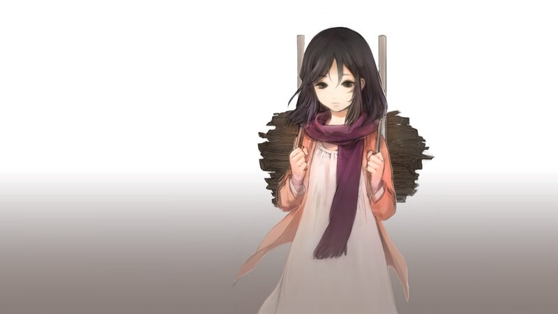 anime girl with broom