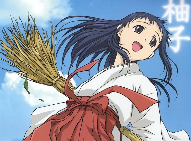 Anime girl with broom