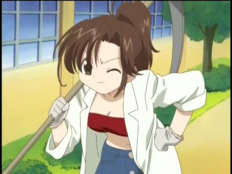 anime girl with broom