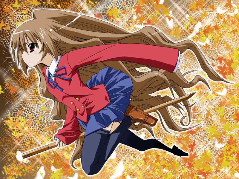 anime girl with broom