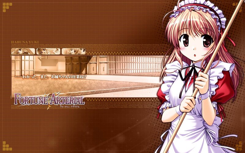 Anime Girl with Broom — Brown