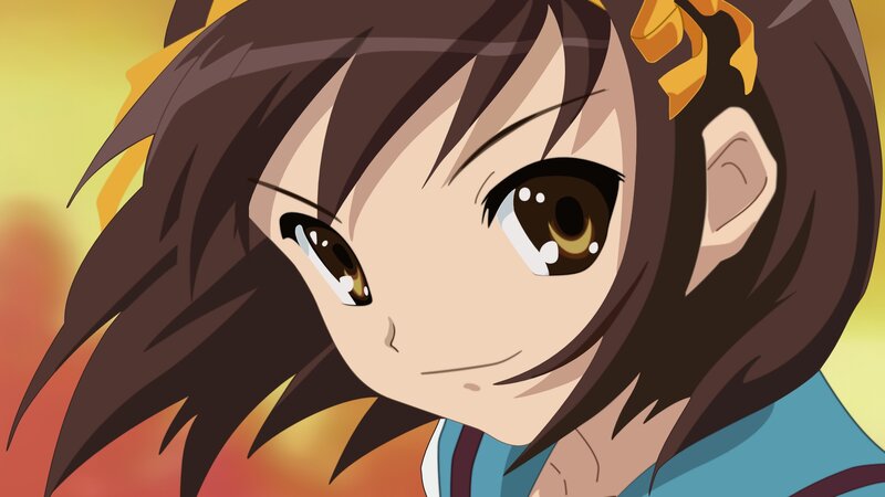 anime girl with brown eyes