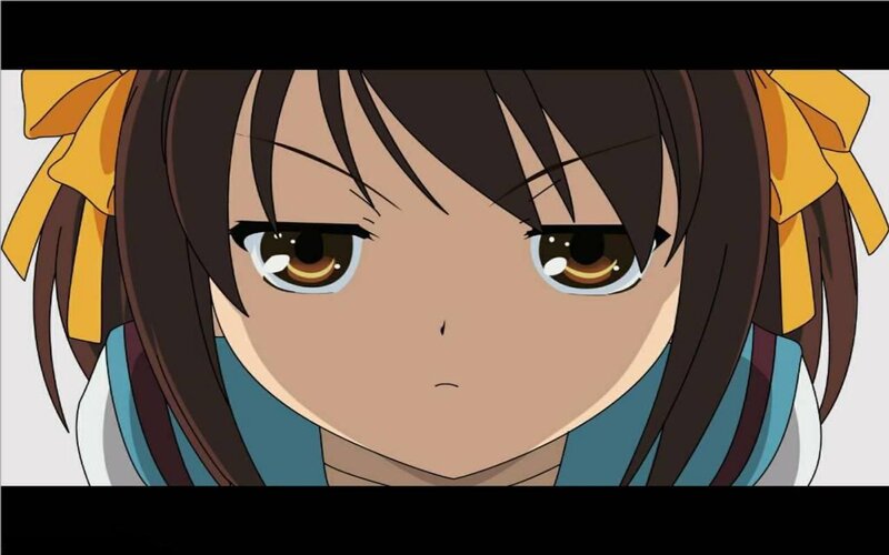 anime girl with brown eyes