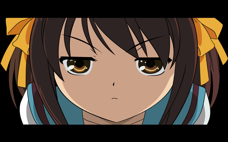 anime girl with brown eyes
