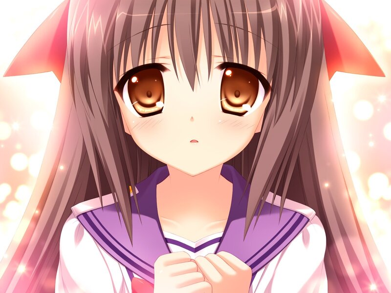 anime girl with brown eyes