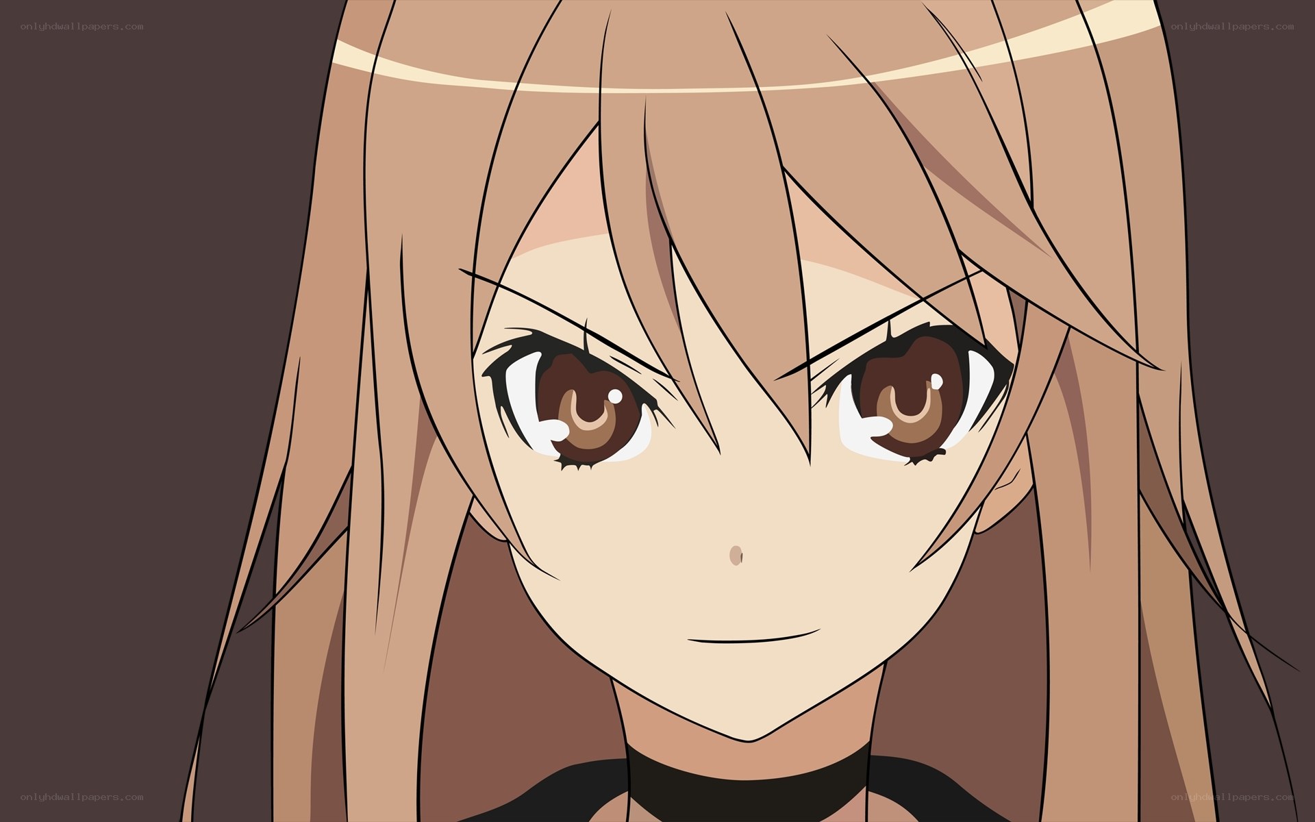 anime girl with brown eyes