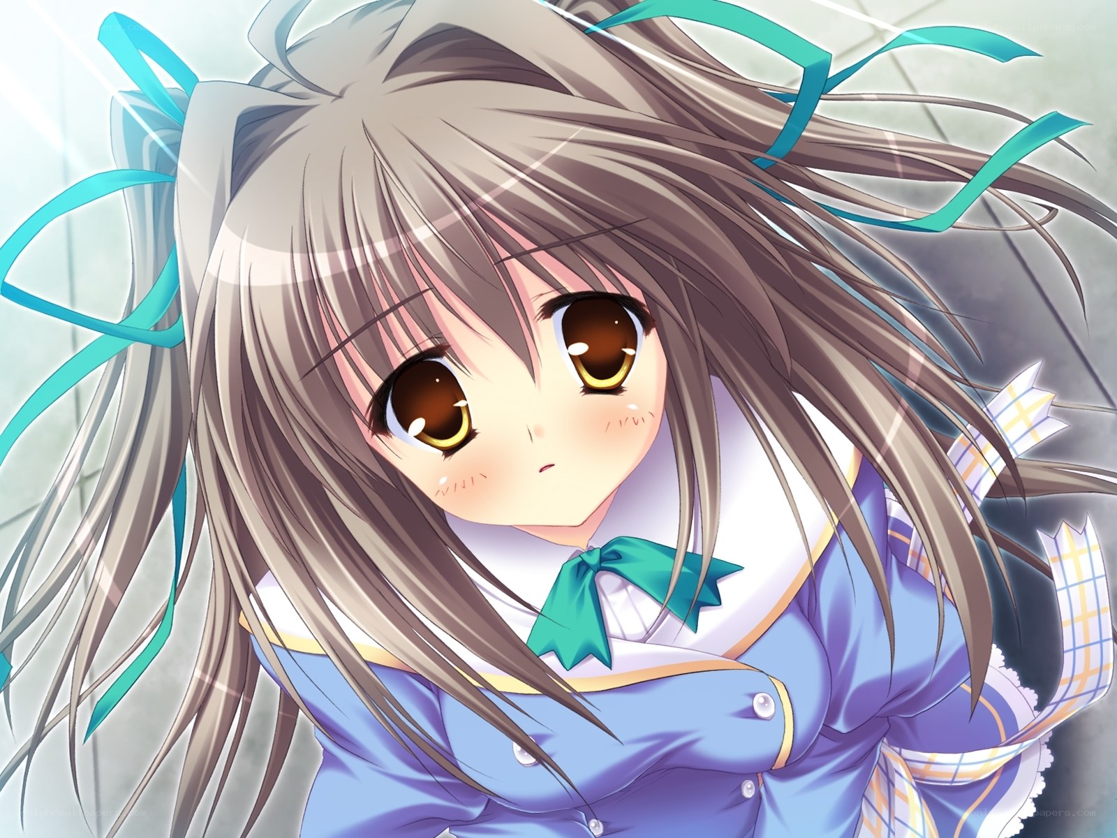anime girl with brown eyes