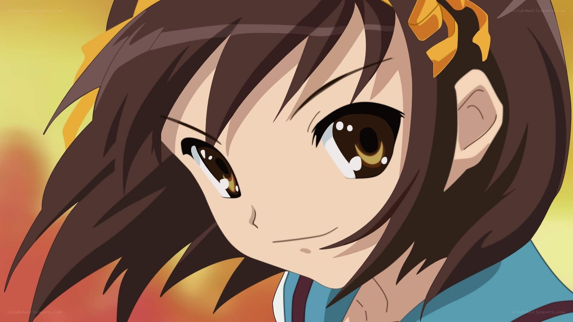 anime girl with brown eyes