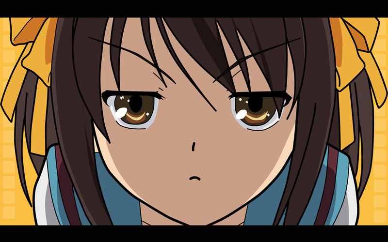 anime girl with brown eyes