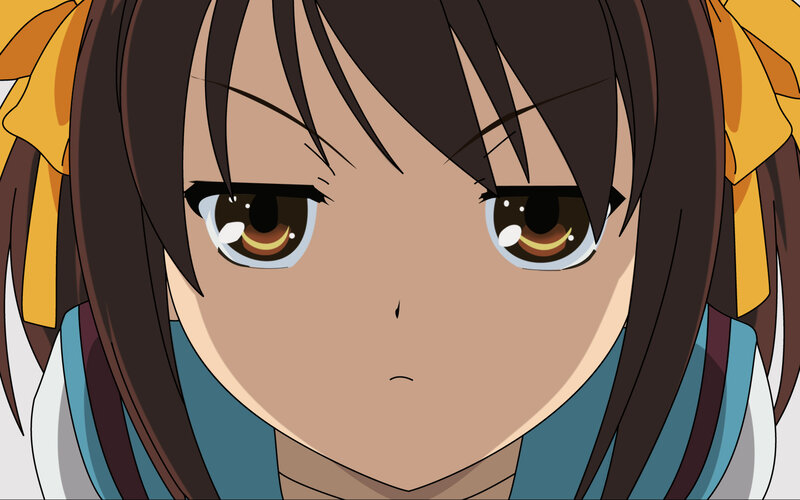 anime girl with brown eyes