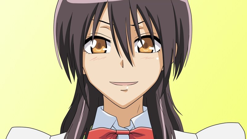 Anime Girl with Brown Eyes — Yellow