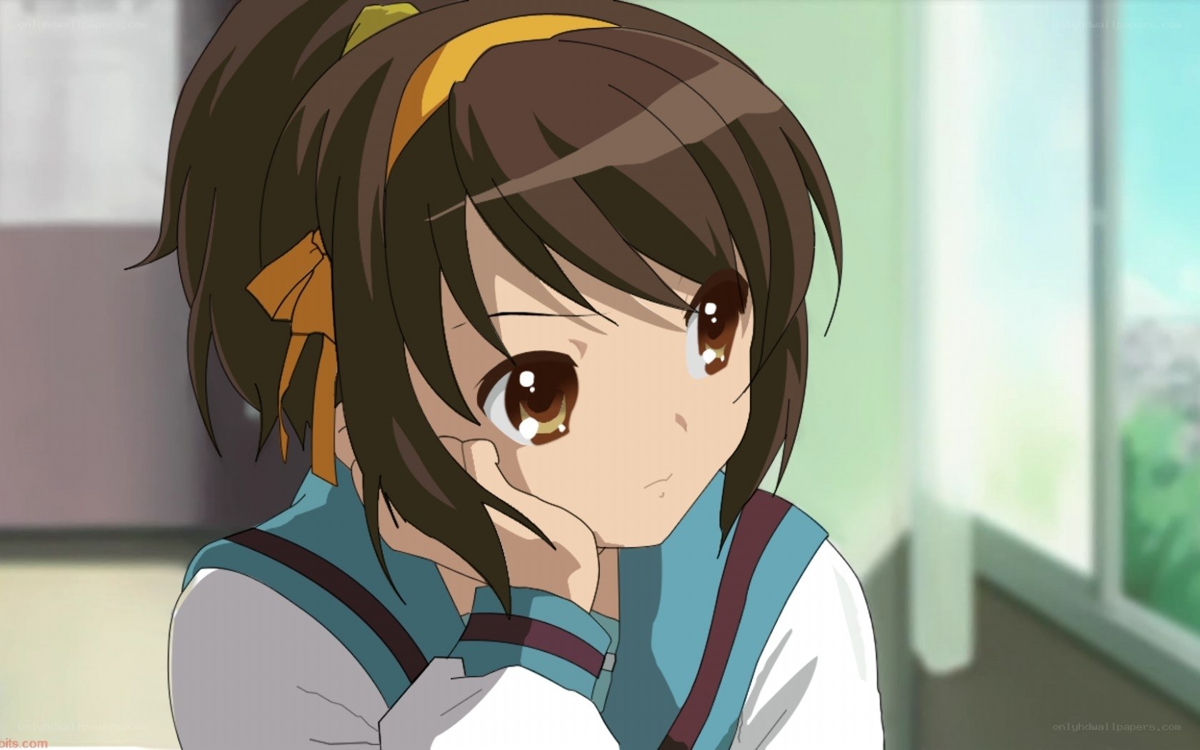anime girl with brown hair