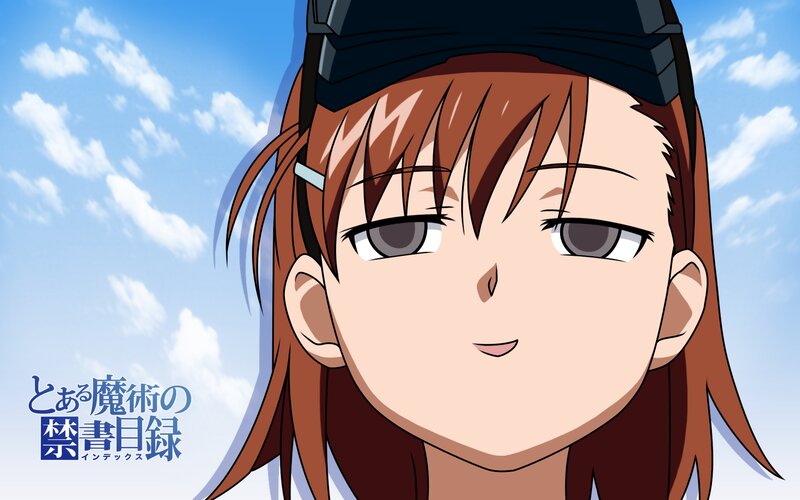 Anime Girl with Brown Hair — Blue, Calm, Afternoon, Sky