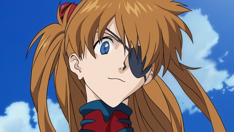 Anime Girl with Brown Hair — Blue, Calm, Afternoon