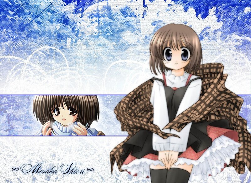 Anime Girl with Brown Hair — Blue, Calm, Winter