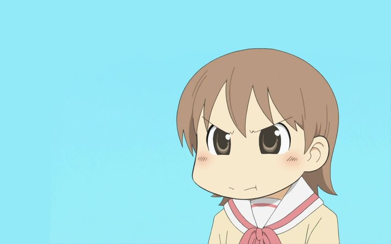 Anime Girl with Brown Hair — Blue, Neutral, School Uniform