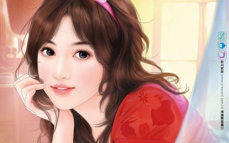 Anime Girl with Brown Hair — Calm, Afternoon, Manga, Red Shirt