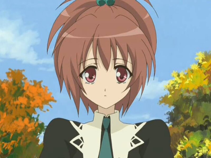 Anime Girl with Brown Hair — Calm, Autumn, Trees