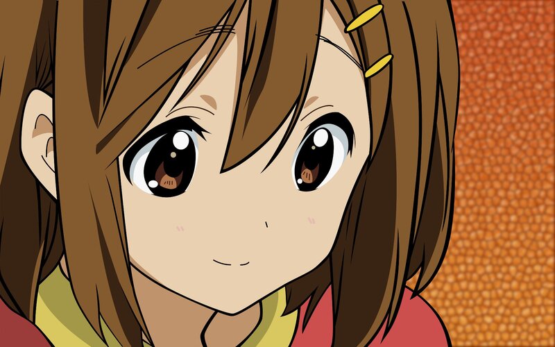 Anime Girl with Brown Hair — Calm, Eyes, Blush