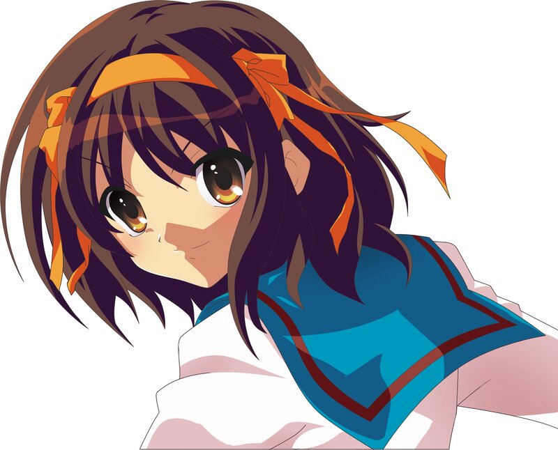 Anime Girl with Brown Hair — Calm, Headband