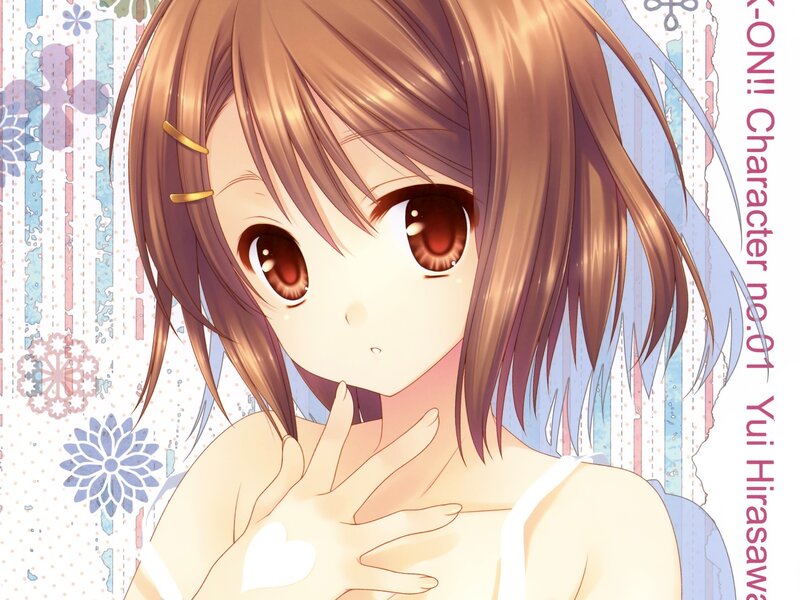 Anime Girl with Brown Hair — Calm, Heart Shape