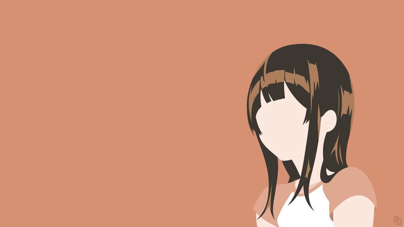 Anime Girl with Brown Hair — Calm, Minimalist