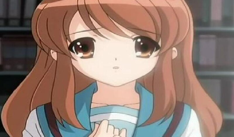 Anime Girl with Brown Hair — Calm, School Uniform