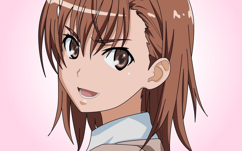 Anime Girl with Brown Hair — Cheerful, Eyes