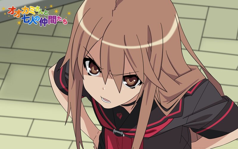 Anime Girl with Brown Hair — Dramatic, School Uniform