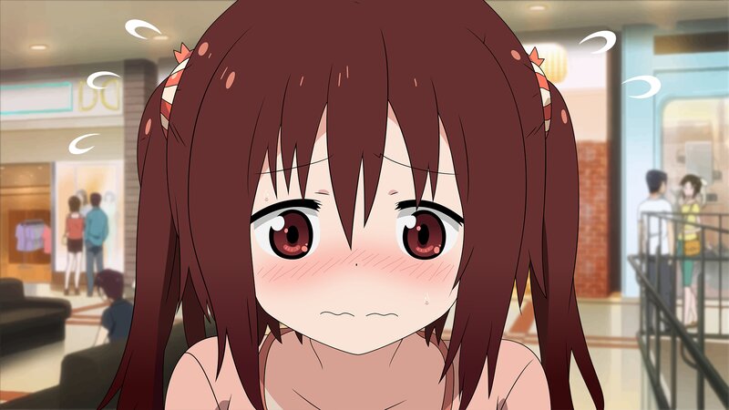 Anime Girl with Brown Hair — Embarrassed, Afternoon