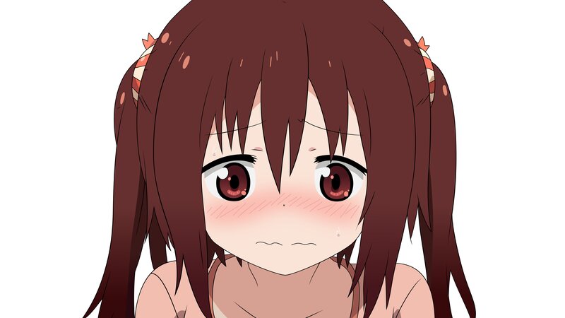 Anime Girl with Brown Hair — Embarrassed