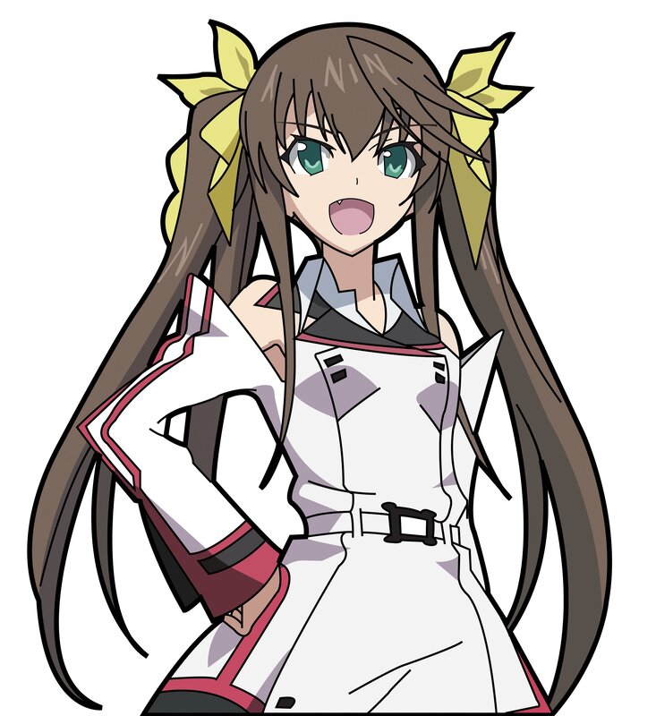 Anime Girl with Brown Hair — Energetic, Yellow Bows