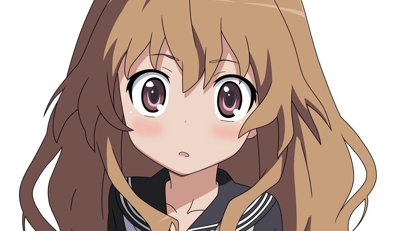 Anime Girl with Brown Hair — Innocent, School Uniform, Blush