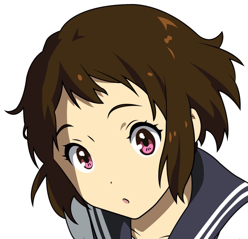 Anime Girl with Brown Hair — Innocent, School Uniform