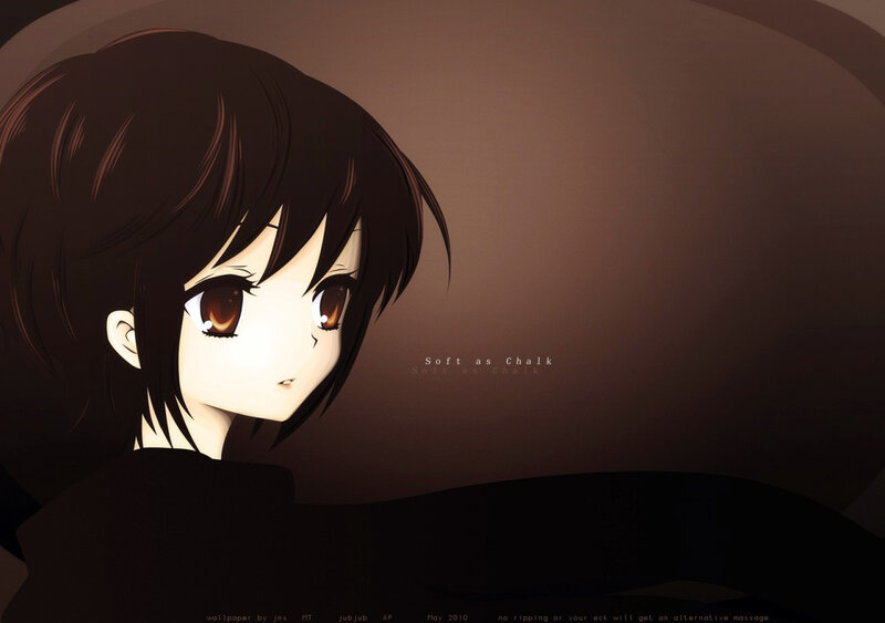 Anime Girl with Brown Hair — Melancholic