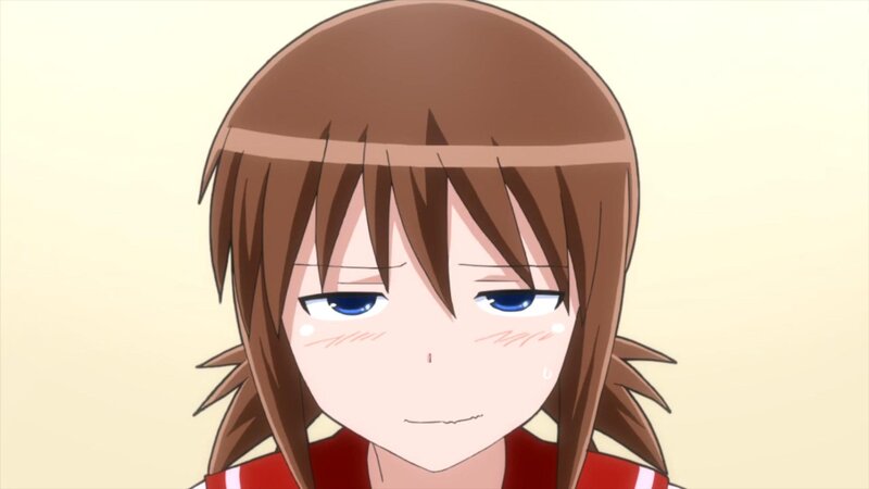 Anime Girl with Brown Hair — Neutral, Blue Eyes