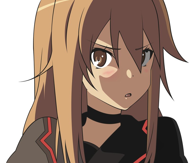 Anime Girl with Brown Hair — Neutral, Choker