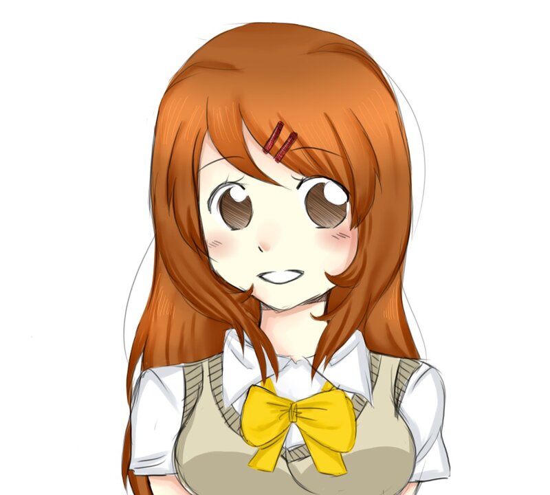 Anime Girl with Brown Hair — Neutral, Digital Art