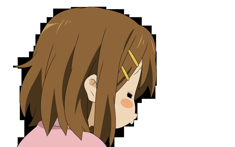 Anime Girl with Brown Hair — Neutral, Ear, Cheek