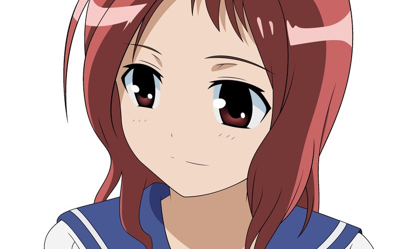 Anime Girl with Brown Hair — Neutral, Eyes