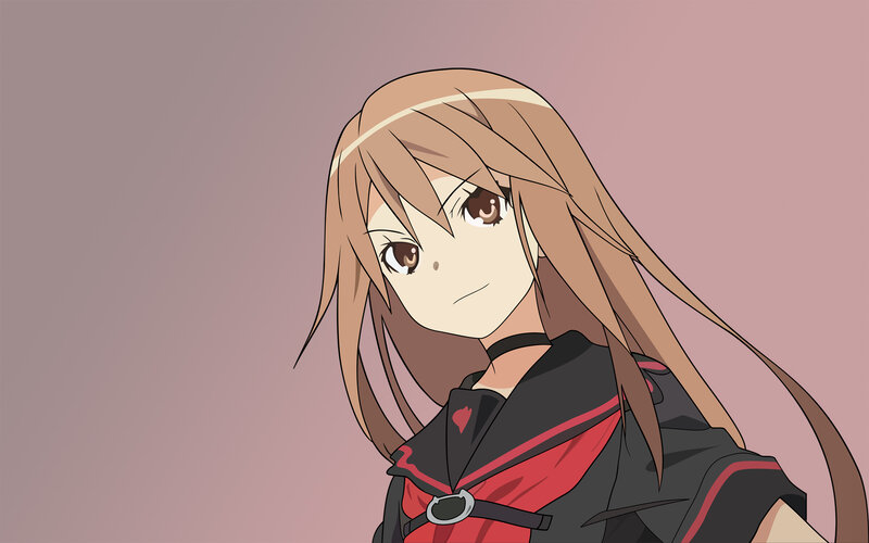 Anime Girl with Brown Hair — Neutral, Long Hair