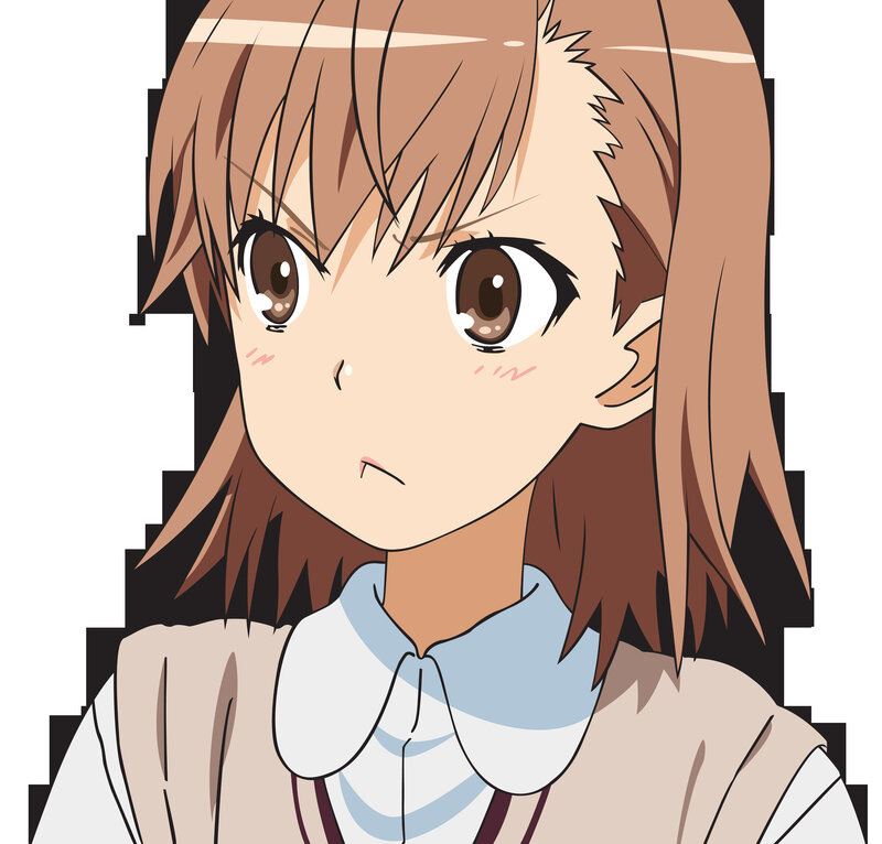 Anime Girl with Brown Hair — Neutral, School Uniform, Blush
