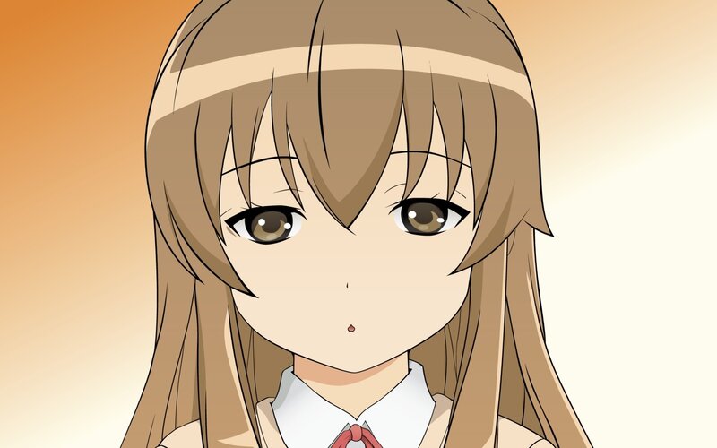 Anime Girl with Brown Hair — Neutral, School Uniform, White Collar