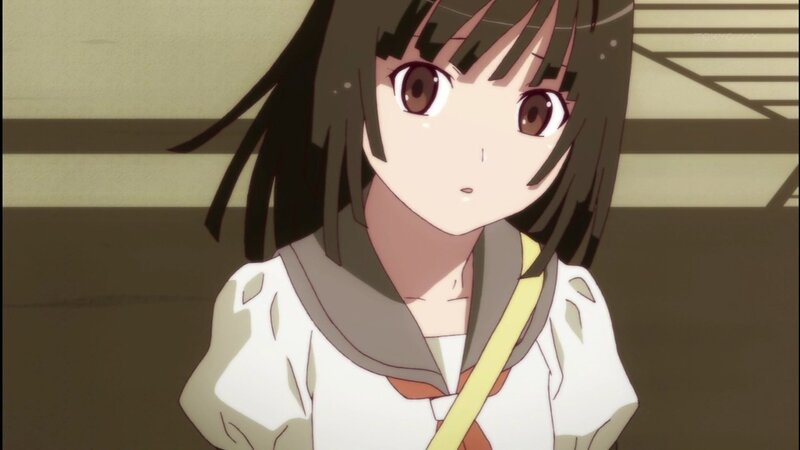 Anime Girl with Brown Hair — Neutral, School Uniform, Yellow Strap
