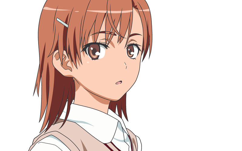 Anime Girl with Brown Hair — Neutral, White Collar