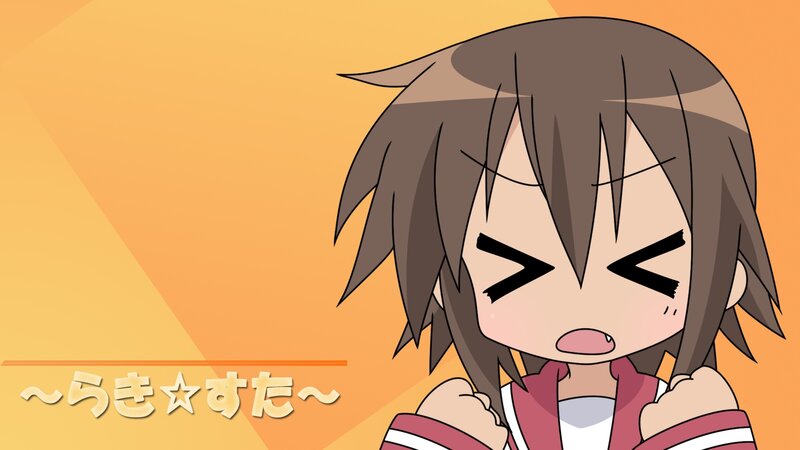 Anime Girl with Brown Hair — Orange, Angry