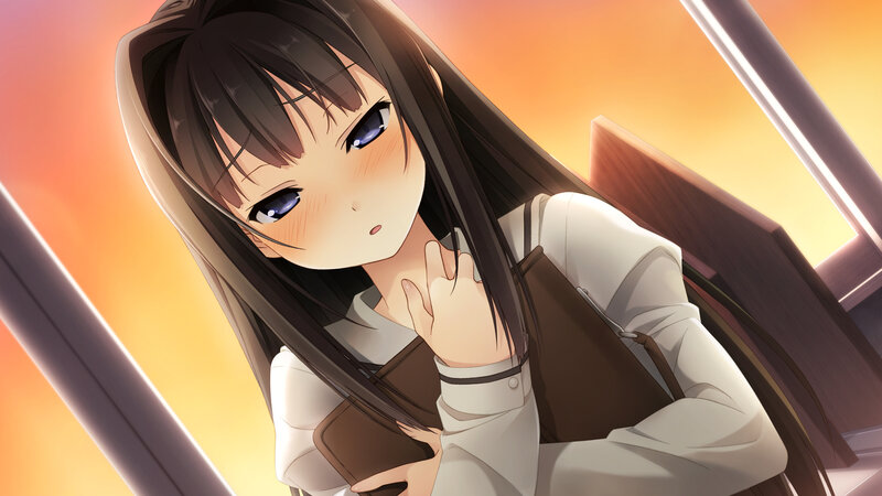 Anime Girl with Brown Hair — Orange, Calm