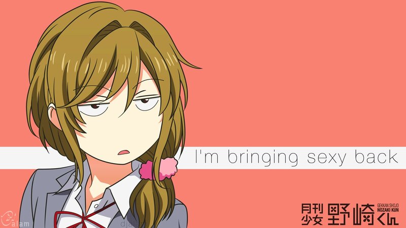 Anime Girl with Brown Hair — Orange, Neutral, School Uniform
